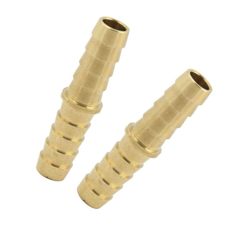 Legines 2pcs Barb Union 3/8" Barbed x 3/8" Barbed Splicer Brass Hose Fitting Mender Joiner - Image 1